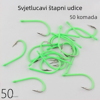 Barbena dugačka ribolovna udica s luminescencijskom cijevi za morski ribolov – bass i žuta croaker – 2000 kom u kutiji