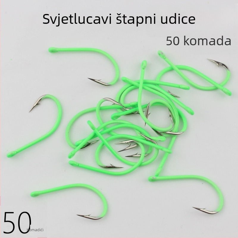 Barbena dugačka ribolovna udica s luminescencijskom cijevi za morski ribolov – bass i žuta croaker – 2000 kom u kutiji