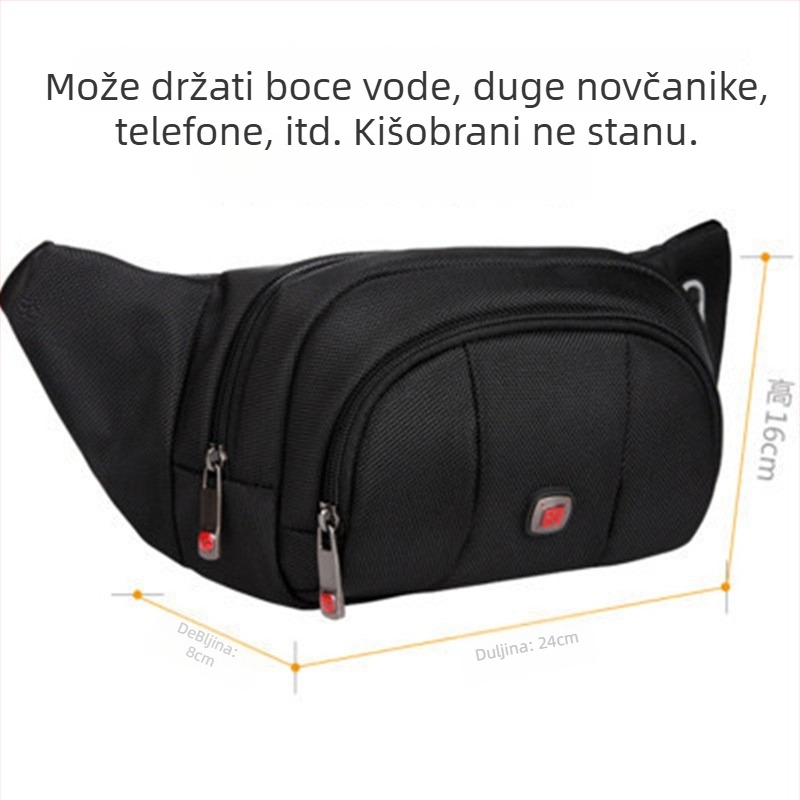 JANGEAR Sportska pojas torba — Oxford platno, prozračna, vodootporna, otporna na habanje, unisex