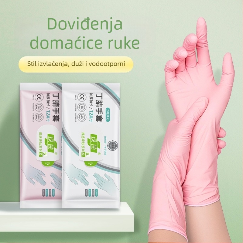 Jednokratne nitril rukavice za kuhinju i pranje posuđa, deblje, jednobojne, 220 g, kutija 30/50
