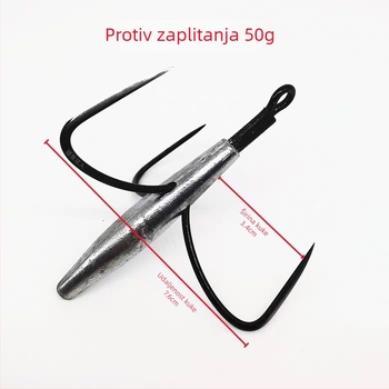Kuka s olovnom glavom, trozubna konstrukcija, zaštita od zaplitanja na dnu, trokutasti oblik oštrice