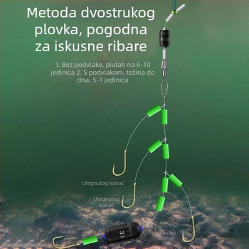 Kawasagiri montaža za ribolov s četiri udice, protiv zaplitanja