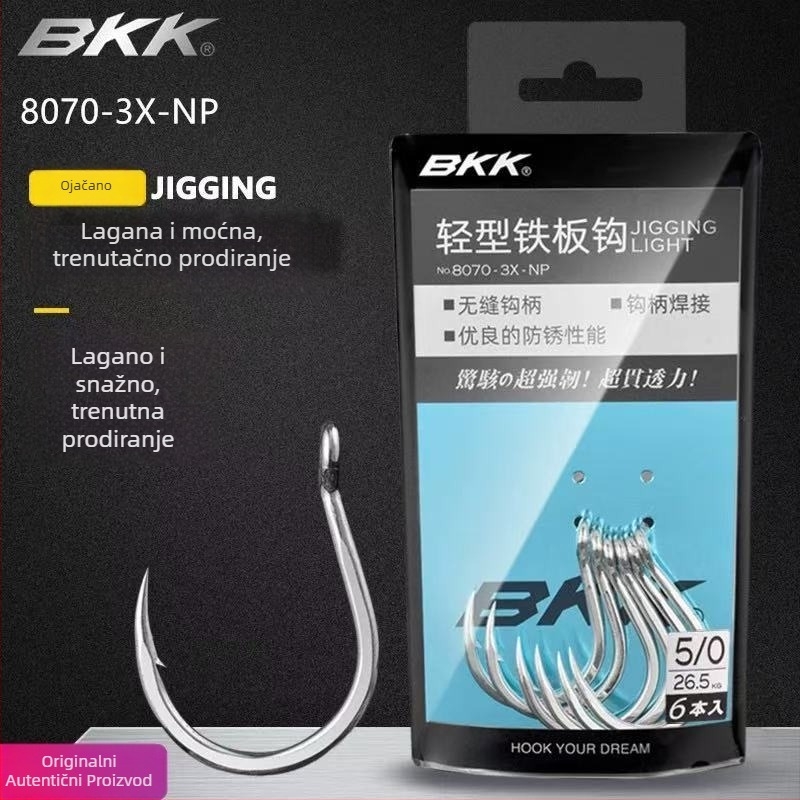 BKK Jig udica 8070-3X-NP – lagana, okrugli vrh, za morski ribolov