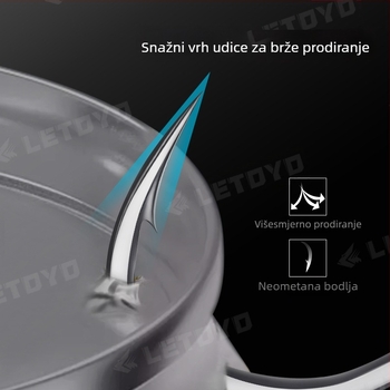 Letoyo ribolovni udica s tri udice, s matiranim cinkovim premazom protiv korozije, veličina 3#–10#