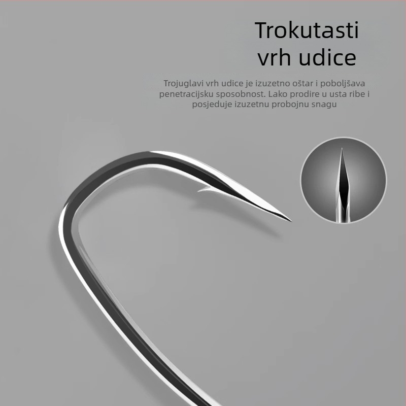 BKK udica za morski ribolov s iskrivljenim ustima i nagnutim bridom, posebna za živu škampu, otporna na hrđu, za ribolov s brodom