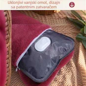 Punjava boca za vruću vodu, otporna na eksplozije, s plišanim pokrovom za grijanje ruku i trbuha, od flanel materijala