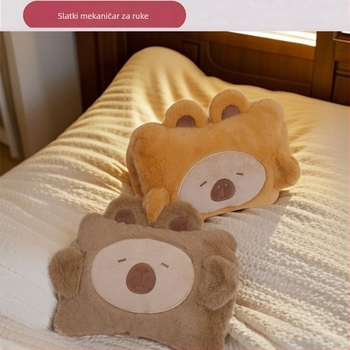 Punjava boca za vruću vodu, otporna na eksplozije, s plišanim pokrovom za grijanje ruku i trbuha, od flanel materijala