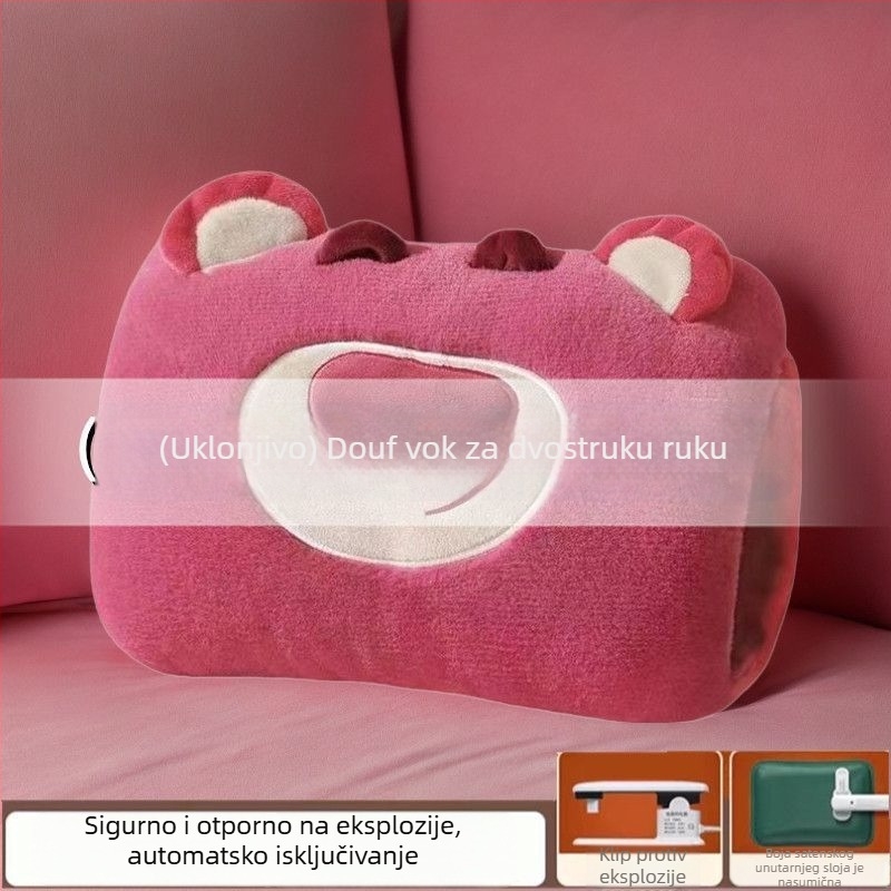 Punjava boca za vruću vodu, otporna na eksplozije, s plišanim pokrovom za grijanje ruku i trbuha, od flanel materijala