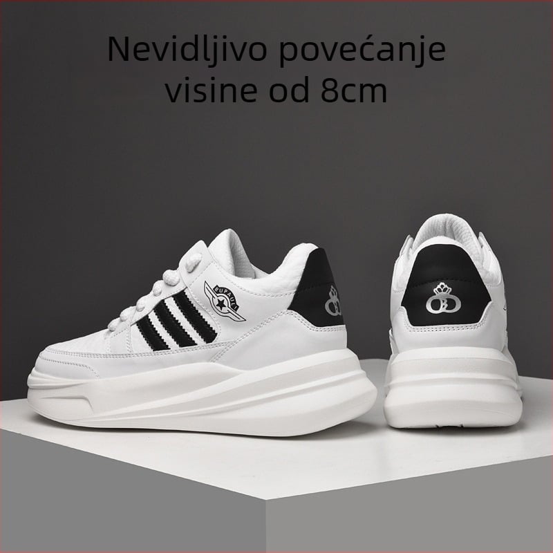 Platform cipele s gornjim dijelom od kože, okrugli vrh, vezanje, prozračna mreža unutar, gumena potplat