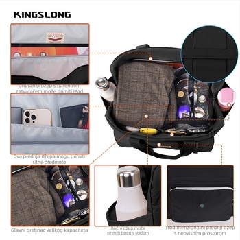 Torba za kratko putovanje, najlon, vodootporna, izuzetno lagana, sklopiva, za žene, KINGSLONG, gradski minimalistički stil, slobodno vrijeme putovanja