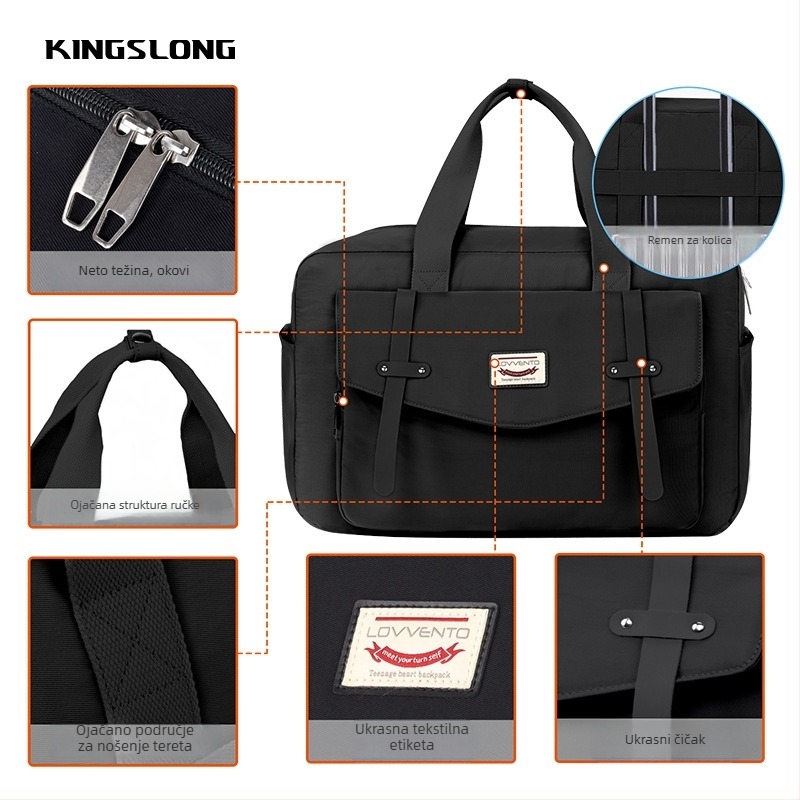 Torba za kratko putovanje, najlon, vodootporna, izuzetno lagana, sklopiva, za žene, KINGSLONG, gradski minimalistički stil, slobodno vrijeme putovanja
