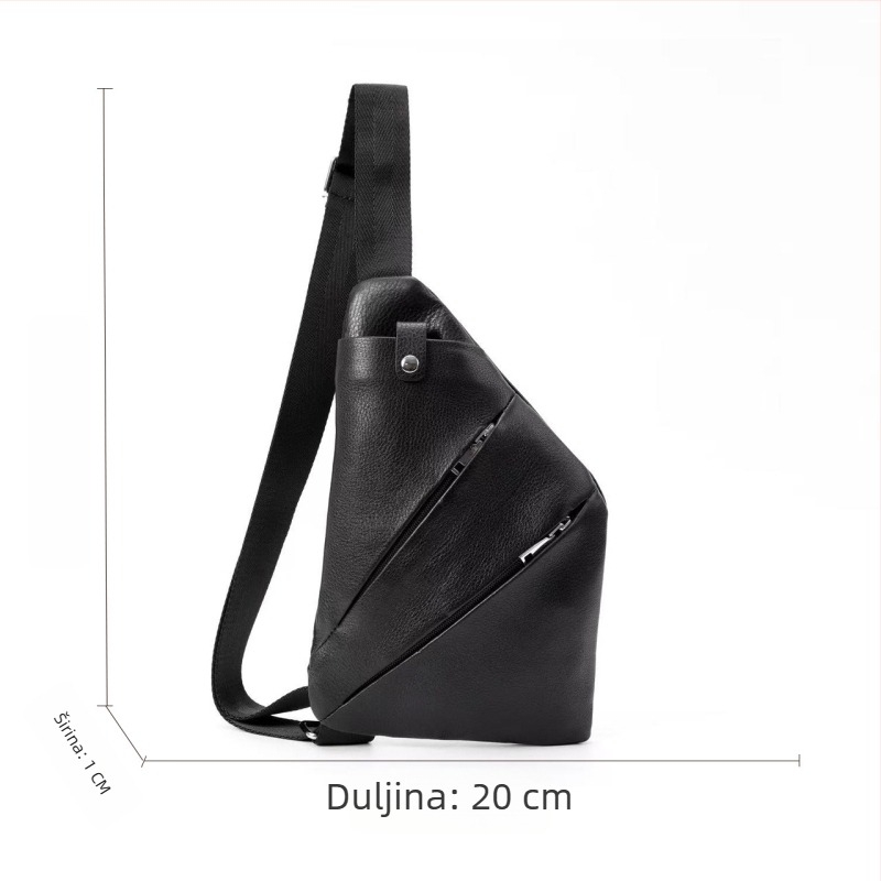 Muška kožna crossbody torbica Jiangnan Niucun – protiv krađe, gornji sloj teleće kože, sportska torba
