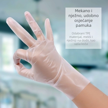 Jednokratne rukavice od PVC-a, prehrambena kvaliteta, prozirne, uobičajene debljine, pogodne za catering i pečenje