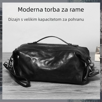 Muška crossbody torba od prave kože, ulični stil, prozračna i vodootporna