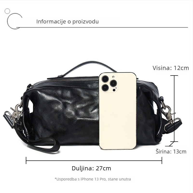 Muška crossbody torba od prave kože, ulični stil, prozračna i vodootporna