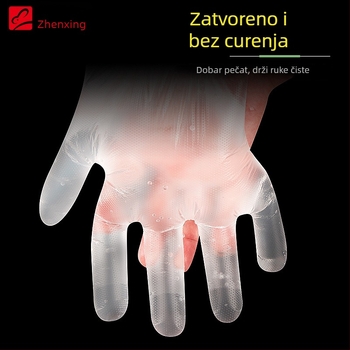 Jednokratne plastične rukavice, prehrambena kvaliteta, protuklizne, prozirne, za kuhinju i rukovanje hranom