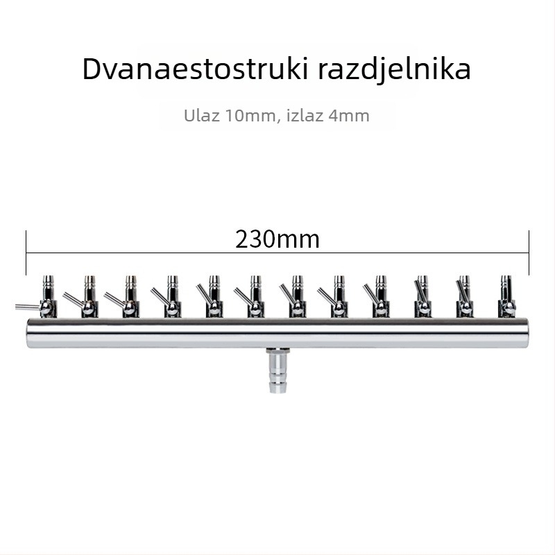 AquaBlue Nehrđajući čelik distribucija kisika za akvarij – ventil za regulaciju protoka zraka, 0,5 kg