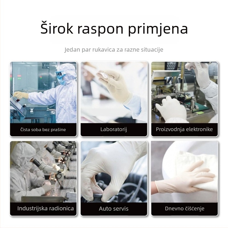 Jednokratne rukavice od lateksa za kućanstvo i industrijsko čišćenje, rukovanje hranom, elektroniku — Težina 5.8