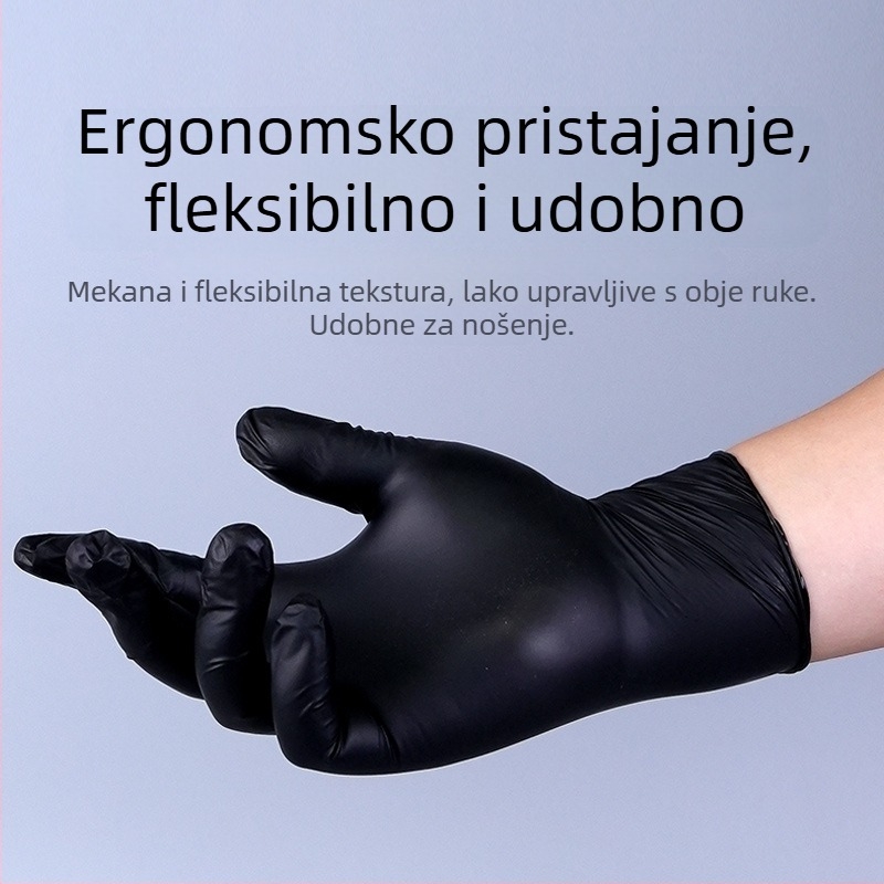 Kombinirane nitrilno-lateks rukavice, debeli, vodootporne, jednokratne za laboratorij, kuhinju i pranje posuđa, prozirne, debljina 0,05–0,1 mm
