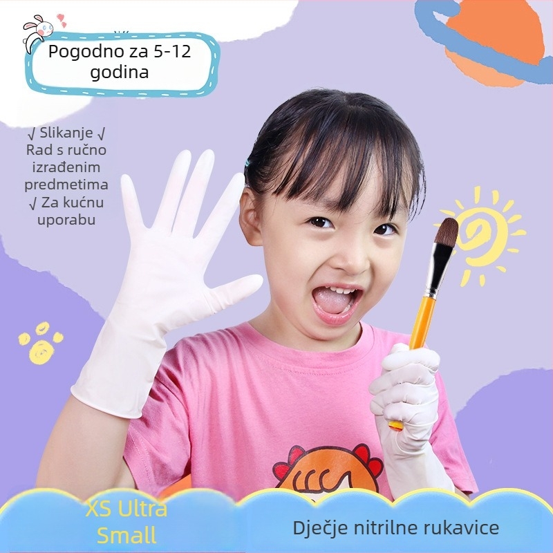 Jednokratne nitrilne rukavice za djecu, za tie-dye umjetnost i grafite, protiv prljavštine