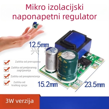 Izolirani prekidački napajni modul, ulaz 12V, izlazi 3.3V, 4.2V, 6V i 5V