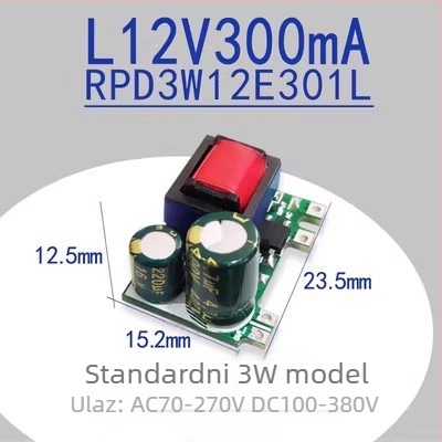 Izolirani prekidački napajni modul, ulaz 12V, izlazi 3.3V, 4.2V, 6V i 5V