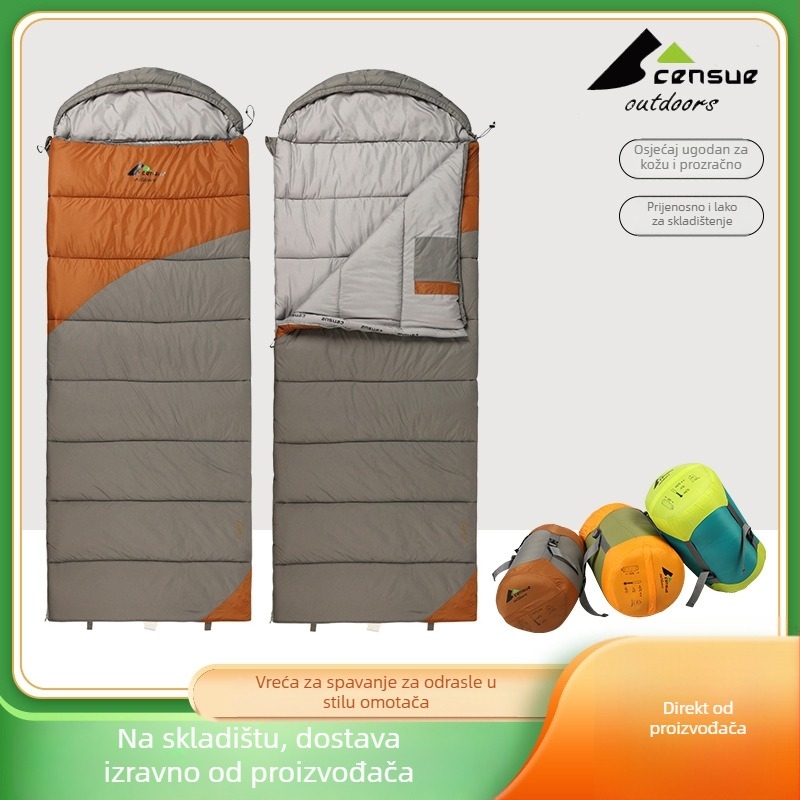 Vanjski patchwork vreća za spavanje, oblik omotnice, punilo Down Cotton, podstava 210T, najlonska tkanina 20D/420T, težina 800 g