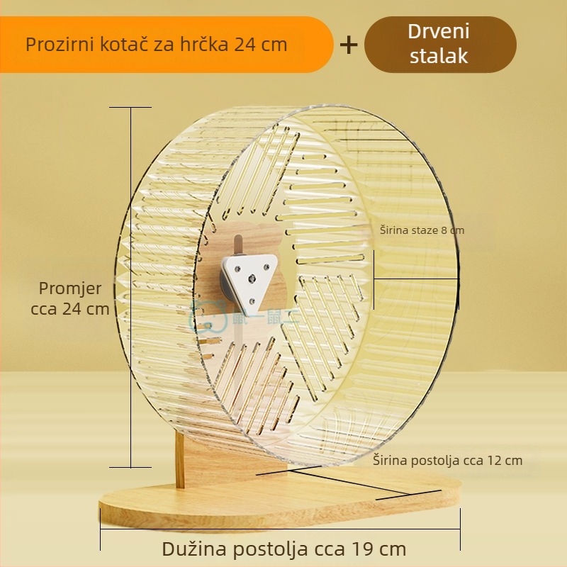Tiho hrčak trkaći kotačić s prozirnim nosačem. Marka: Drugo; Uvoz: Ne; Podrijetlo: Pogledajte detalje