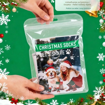 Pseće čarape s karikaturnim uzorkom, poliester, jacquard pletena, za sve sezone, božićna kolekcija