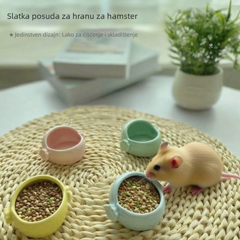 Keramička posuda za hranu kućnih ljubimaca, Jiale, za male životinje, s anti-prevrnut dizajnom