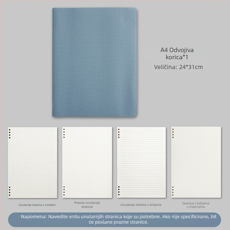 Bilježnica s PU koricom, Binder veza, Dowling papir, 100–200 stranica, uredski stil
