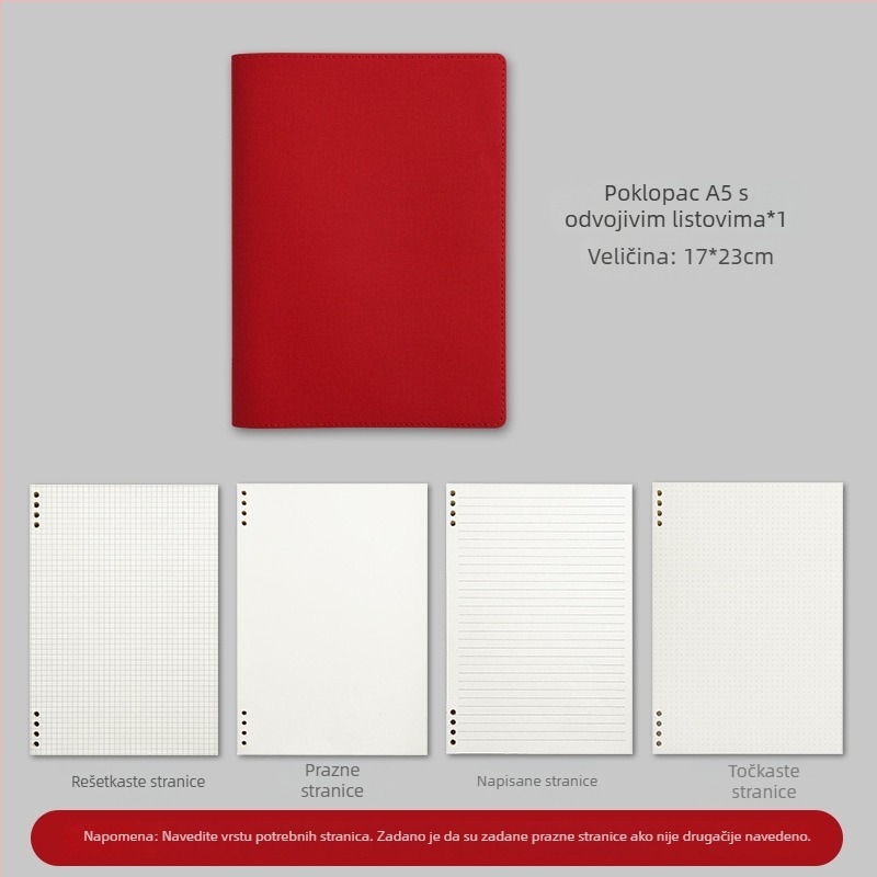 Bilježnica s PU koricom, Binder veza, Dowling papir, 100–200 stranica, uredski stil