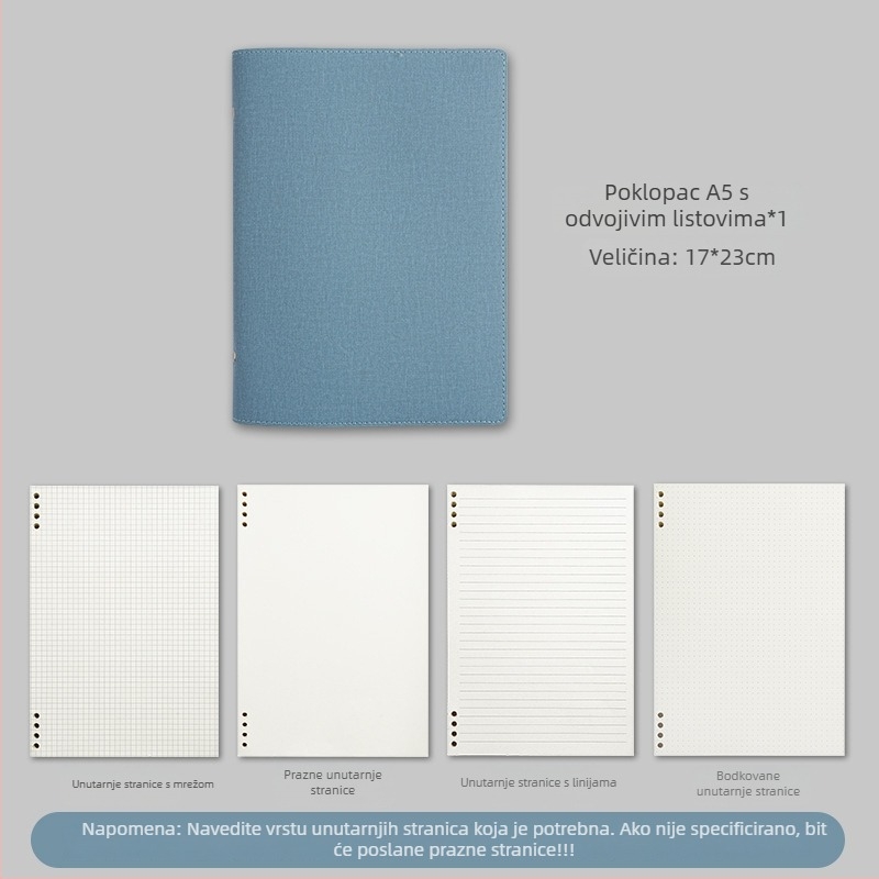 Bilježnica s PU koricom, Binder veza, Dowling papir, 100–200 stranica, uredski stil
