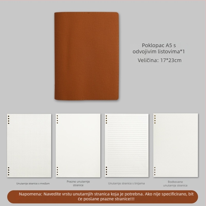 Bilježnica s PU koricom, Binder veza, Dowling papir, 100–200 stranica, uredski stil