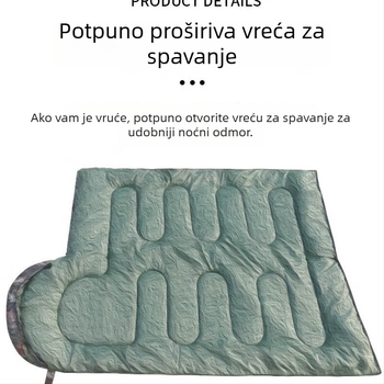 Kamuflažni vreća za spavanje za kampiranje, u stilu omotnice, topla za jesen i zimu, za odrasle