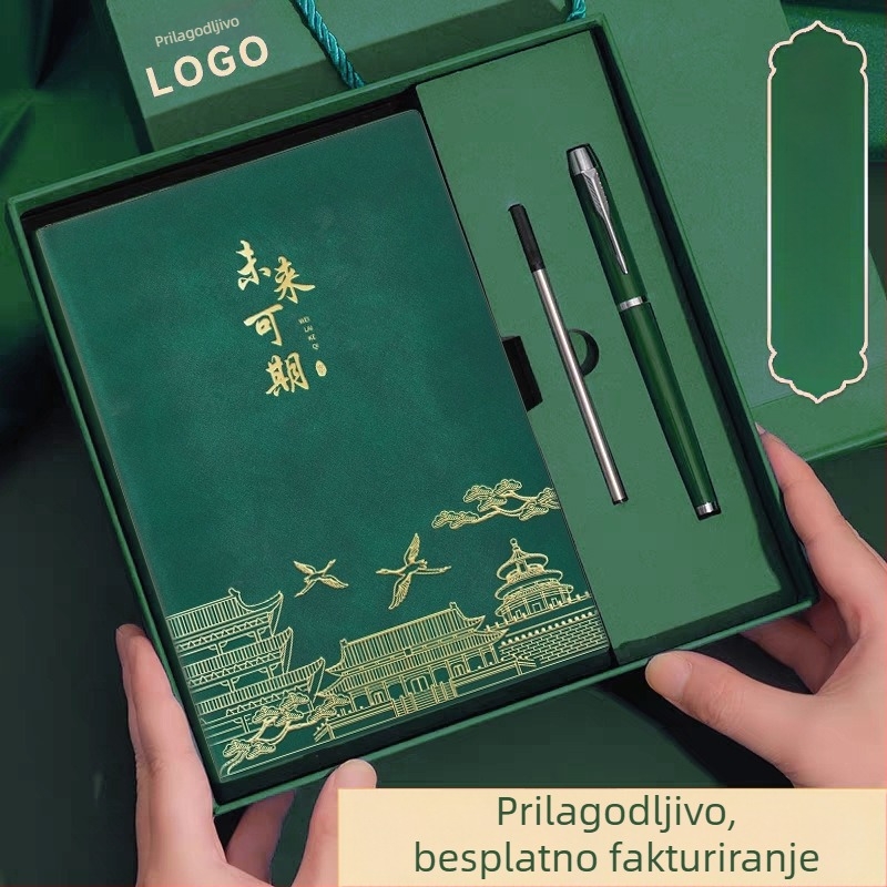 Bilježnica s PU omotom, bešavno povezivanje, Dowling papir, 80 g/m², 100–200 stranica, poslovni uredski stil, nacionalni trend