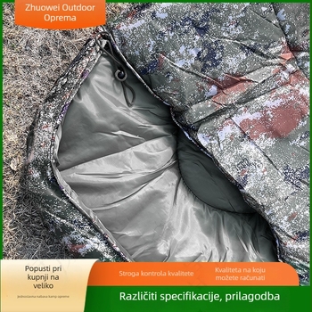 Spavaća vreća u obliku omotnice s punjenjem od šuplje pamuka, podstava od poliestera i tkanina od poliestera, za odrasle