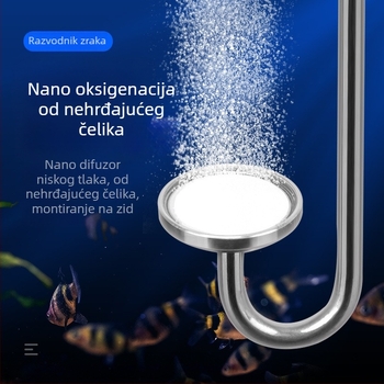 Zero – nehrđajuća čelična pumpa za zrak u akvariju s kamenom za mjehuriće, nano platom za plin i atomizacijom