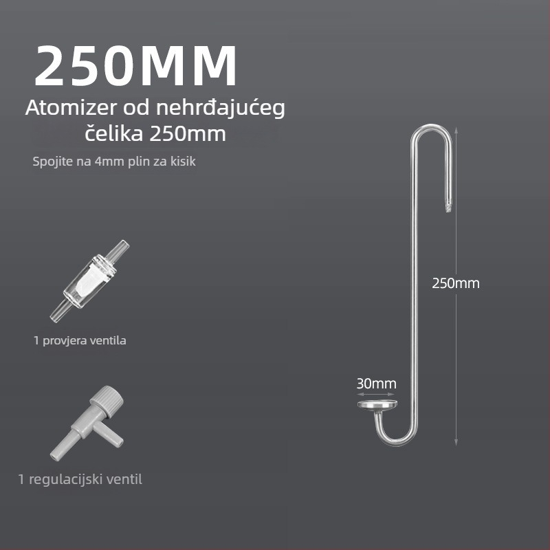 Zero – nehrđajuća čelična pumpa za zrak u akvariju s kamenom za mjehuriće, nano platom za plin i atomizacijom