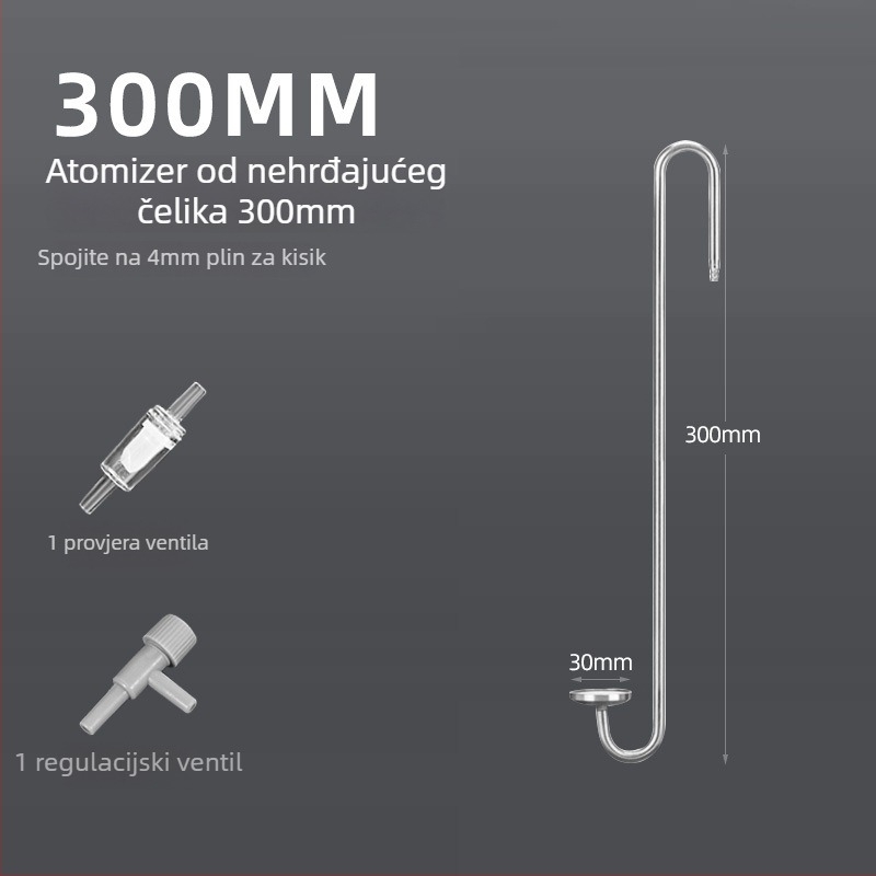 Zero – nehrđajuća čelična pumpa za zrak u akvariju s kamenom za mjehuriće, nano platom za plin i atomizacijom