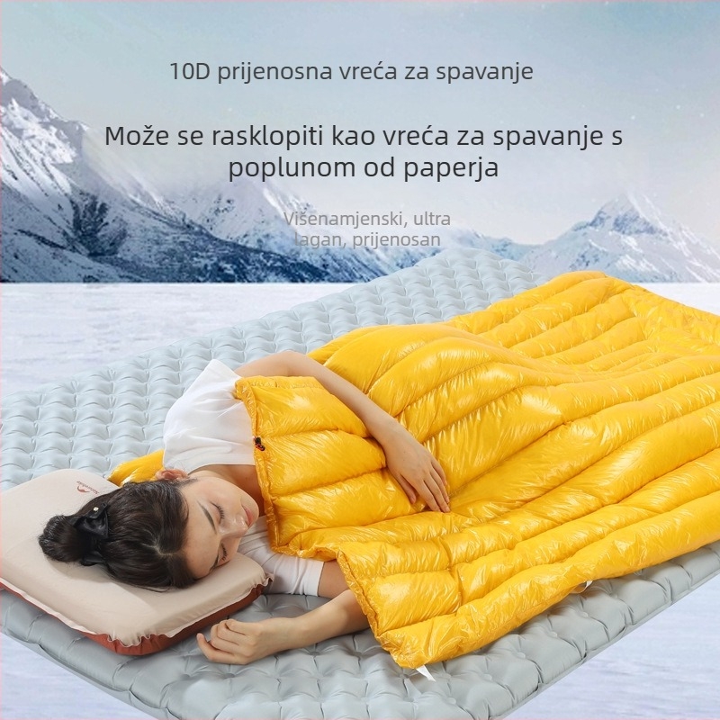 Fidiker vanjski spavaći vreća s perjem za odrasle – prijenosna, deblja, ultra lagana, stil omotnice, otporna na hladnoću i prljavštinu, za solo putovanja, pogodna za unutarnju uporabu