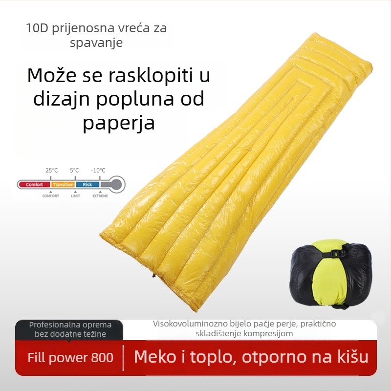 Fidiker vanjski spavaći vreća s perjem za odrasle – prijenosna, deblja, ultra lagana, stil omotnice, otporna na hladnoću i prljavštinu, za solo putovanja, pogodna za unutarnju uporabu