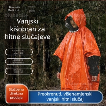 Hitno izolirani spavaći vreć za kampiranje na otvorenom – zaštita od sunca, otporna na vlagu, otpornost na hladnoću (Brend: Blue Sail; Model: Emergency blanket)