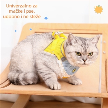 Najlon prsni postroj za pse s maramicom za slinu, podesiv za male i srednje pse