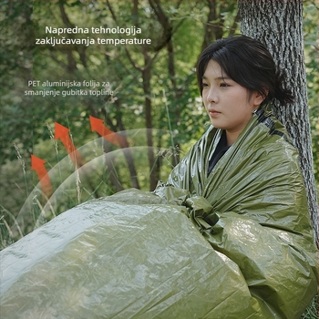 Blue Sail hitno izolirana vreća za spavanje za kampiranje na otvorenom i planinarenje, vlagootporna, zaštita od hladnoće