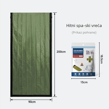 Blue Sail hitno izolirana vreća za spavanje za kampiranje na otvorenom i planinarenje, vlagootporna, zaštita od hladnoće
