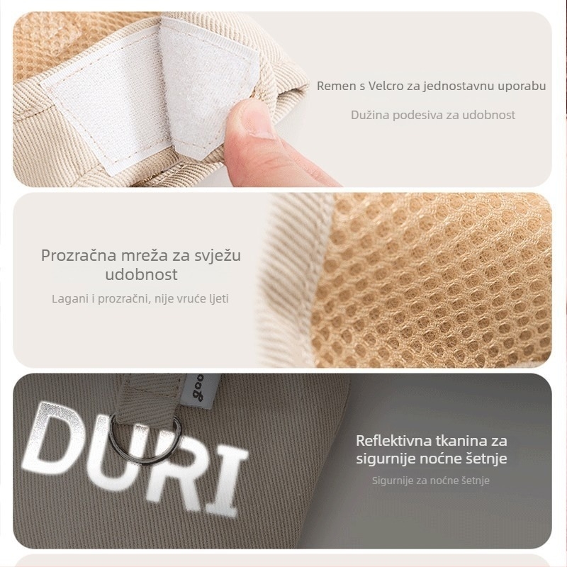 Mačji harnes s izvlačnim povodom, platneni pojas