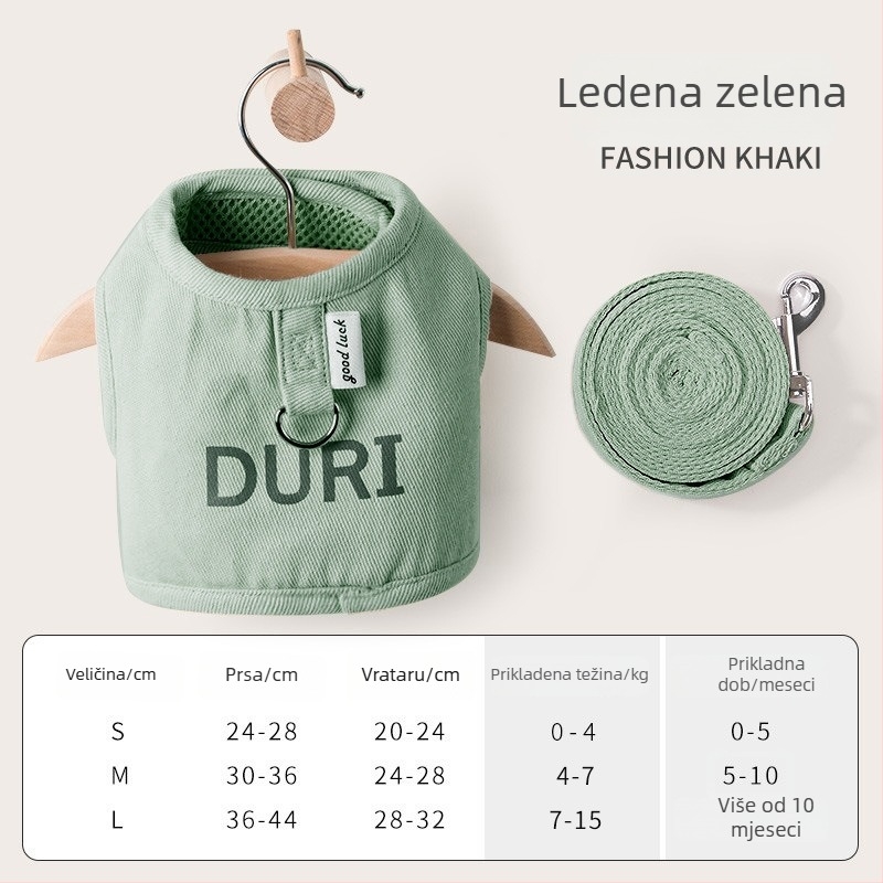 Mačji harnes s izvlačnim povodom, platneni pojas