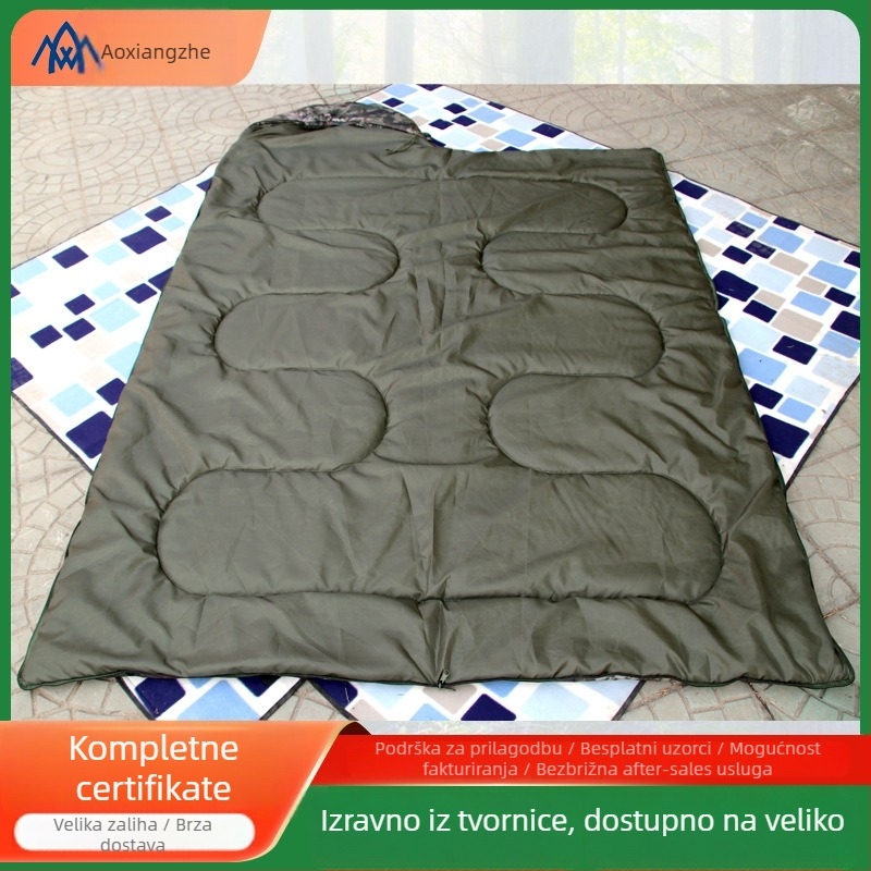 Soar vreća za spavanje s Hollow Cotton punilom, poliester navlaka i tkanina, konstrukcija tipa omotnica, za odrasle, težina 1.5-2.5 kg