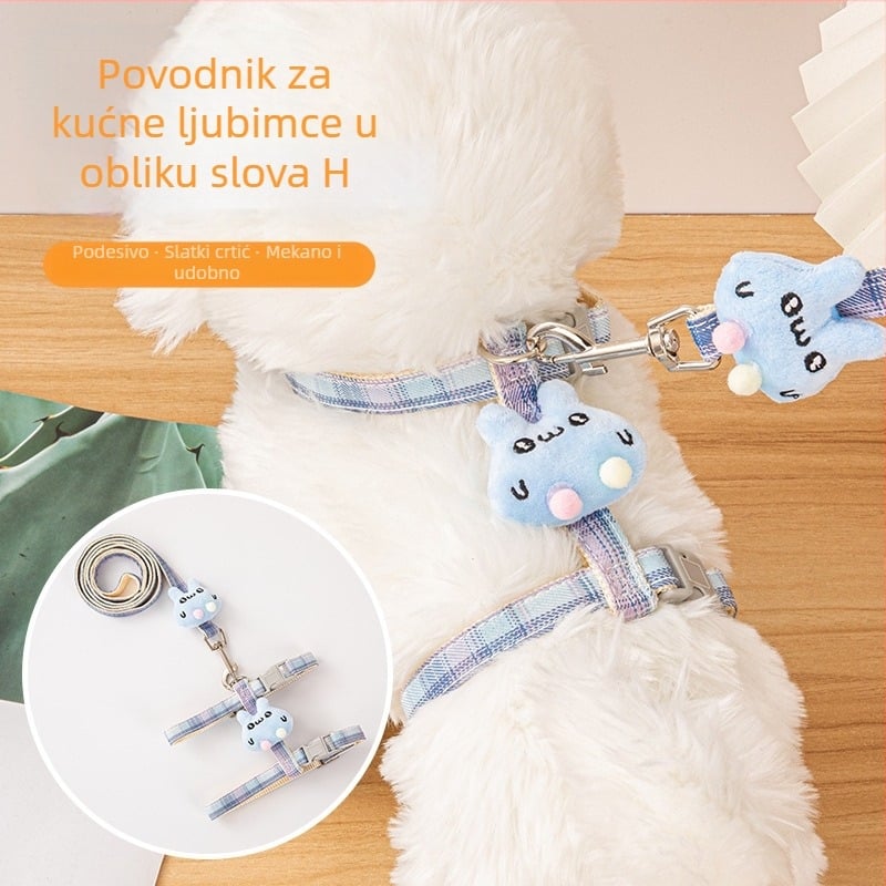 Najlonska uzica za mačke s ručkom u obliku I, podesiva, s gradijentom boja
